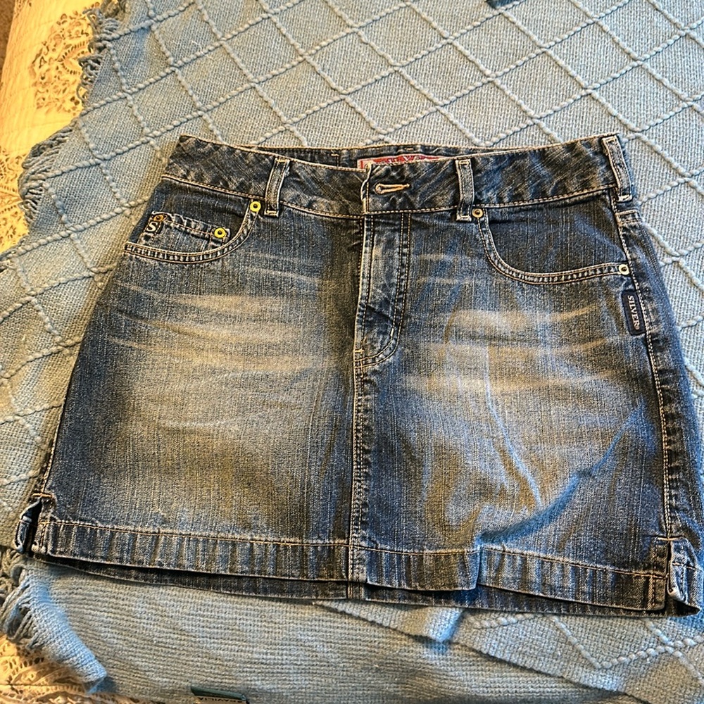 Denim skirt- Silver